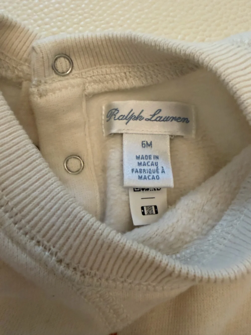 Ralph Lauren White Teddy Bear infant outfit, 6mo